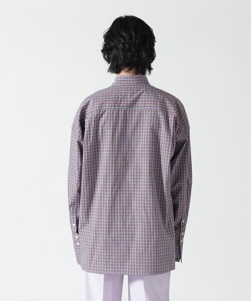 Toironier（トワロニエ）の「Toironier/トワロニエ/CHECK ASYMMETRY SHIRTS（シャツ/ブラウス・メンズ・ネイビー/オレンジ・F）」の11枚目の写真