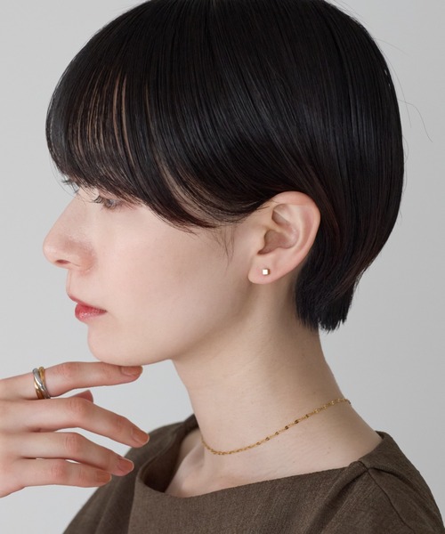 ciite' surgical stainless(シーテサージカルステンレス)の「【金属アレルギー対応】シンプルスクエア ピアス(両耳用) サージカルステンレス(ピアス(両耳用)・レディース・シルバー/ゴールド・S/M/L)」の5枚目の写真