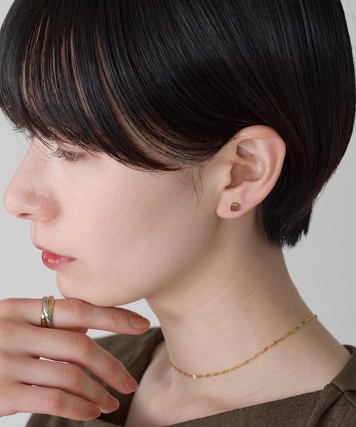 ciite' surgical stainless(シーテサージカルステンレス)の「【金属アレルギー対応】シンプルスクエア ピアス(両耳用) サージカルステンレス(ピアス(両耳用)・レディース・シルバー/ゴールド・S/M/L)」の13枚目の写真
