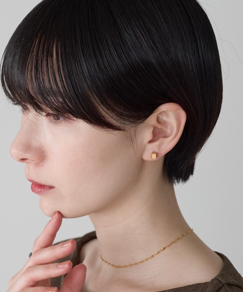 ciite' surgical stainless(シーテサージカルステンレス)の「【金属アレルギー対応】シンプルスクエア ピアス(両耳用) サージカルステンレス(ピアス(両耳用)・レディース・シルバー/ゴールド・S/M/L)」の21枚目の写真