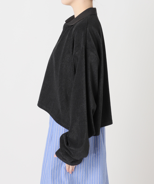 CITYSHOP（シティーショップ）の「[THE MOOD]パイルスキッパーTシャツ（Tシャツ/カットソー・レディース・ブラック/チャコールグレー・FREE）」の8枚目の写真