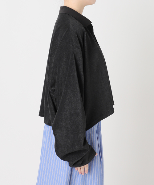 CITYSHOP（シティーショップ）の「[THE MOOD]パイルスキッパーTシャツ（Tシャツ/カットソー・レディース・ブラック/チャコールグレー・FREE）」の10枚目の写真