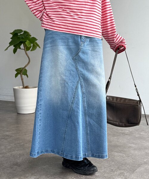 CPCM(シーピーシーエム)の「ストレッチデニムペインタースカート(スカート・レディース・ブルー/ネイビー/ブラック・SMALL/MEDIUM)」の11枚目の写真