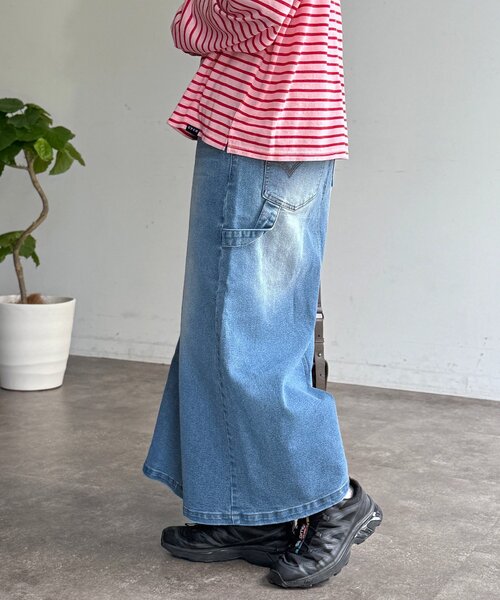 CPCM(シーピーシーエム)の「ストレッチデニムペインタースカート(スカート・レディース・ブルー/ネイビー/ブラック・SMALL/MEDIUM)」の12枚目の写真