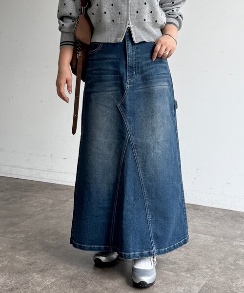 CPCM(シーピーシーエム)の「ストレッチデニムペインタースカート(スカート・レディース・ブルー/ネイビー/ブラック・SMALL/MEDIUM)」の14枚目の写真