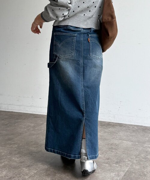 CPCM(シーピーシーエム)の「ストレッチデニムペインタースカート(スカート・レディース・ブルー/ネイビー/ブラック・SMALL/MEDIUM)」の16枚目の写真