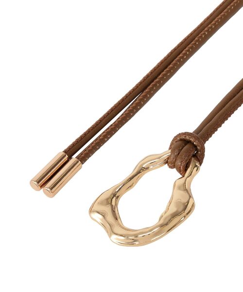 earth music&ecology(アースミュージックアンドエコロジー)の「ニュアンスバックルサッシュベルト(ベルト・レディース・ブラック/ライトブラウン・FREE)」の8枚目の写真