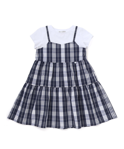 BeBe Petits Pois Vert(ベベプチポワヴェール)の「【店舗限定】マドラスチェックドッキングワンピース(ワンピース・キッズ・ブルー系その他2/ブラック系その他・140cm/130cm/120cm/110cm/100cm/150cm)」の9枚目の写真