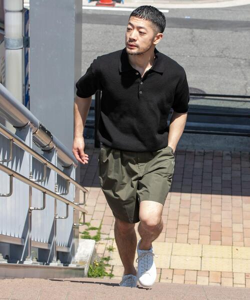 URBAN RESEARCH ROSSO MEN(アーバンリサーチロッソメン)の「『WEB限定』変形カノコ半袖ニットポロ(ポロシャツ・メンズ・ネイビー/ライトグレー/カーキ/ブラック・MEDIUM/LARGE)」の6枚目の写真