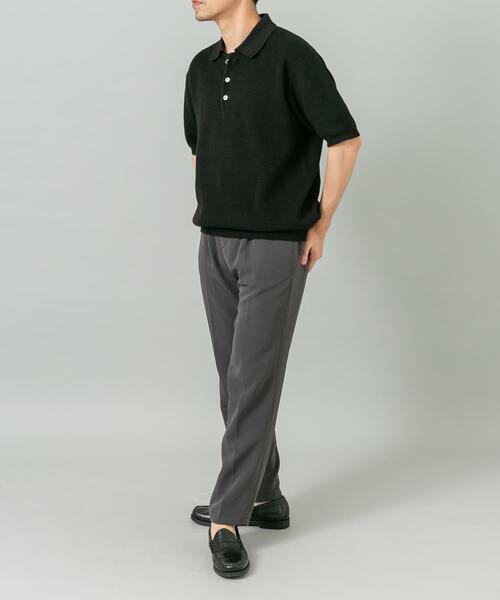 URBAN RESEARCH ROSSO MEN(アーバンリサーチロッソメン)の「『WEB限定』変形カノコ半袖ニットポロ(ポロシャツ・メンズ・ネイビー/ライトグレー/カーキ/ブラック・MEDIUM/LARGE)」の10枚目の写真