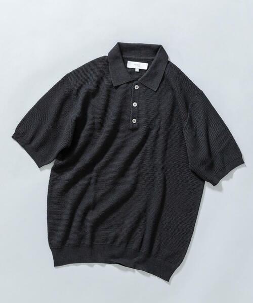 URBAN RESEARCH ROSSO MEN(アーバンリサーチロッソメン)の「『WEB限定』変形カノコ半袖ニットポロ(ポロシャツ・メンズ・ネイビー/ライトグレー/カーキ/ブラック・MEDIUM/LARGE)」の12枚目の写真