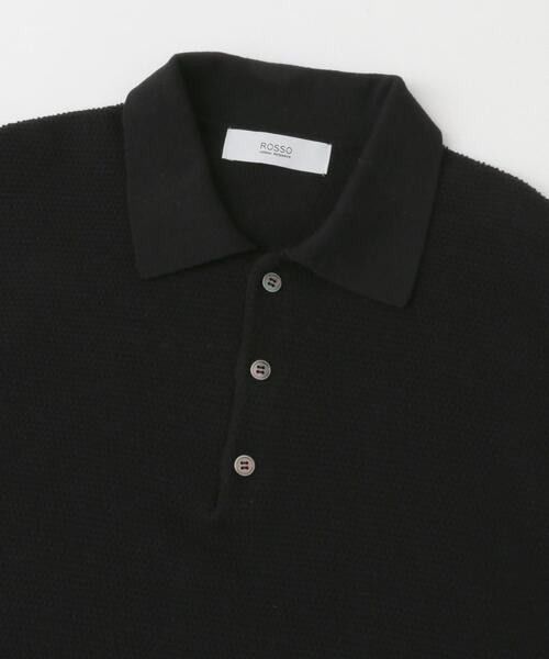 URBAN RESEARCH ROSSO MEN(アーバンリサーチロッソメン)の「『WEB限定』変形カノコ半袖ニットポロ(ポロシャツ・メンズ・ネイビー/ライトグレー/カーキ/ブラック・MEDIUM/LARGE)」の14枚目の写真