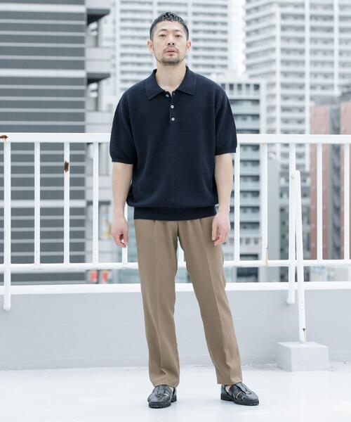 URBAN RESEARCH ROSSO MEN(アーバンリサーチロッソメン)の「『WEB限定』変形カノコ半袖ニットポロ(ポロシャツ・メンズ・ネイビー/ライトグレー/カーキ/ブラック・MEDIUM/LARGE)」の18枚目の写真