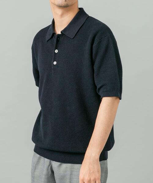 URBAN RESEARCH ROSSO MEN(アーバンリサーチロッソメン)の「『WEB限定』変形カノコ半袖ニットポロ(ポロシャツ・メンズ・ネイビー/ライトグレー/カーキ/ブラック・MEDIUM/LARGE)」の20枚目の写真