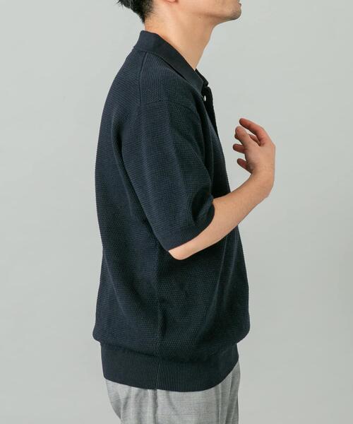 URBAN RESEARCH ROSSO MEN(アーバンリサーチロッソメン)の「『WEB限定』変形カノコ半袖ニットポロ(ポロシャツ・メンズ・ネイビー/ライトグレー/カーキ/ブラック・MEDIUM/LARGE)」の21枚目の写真