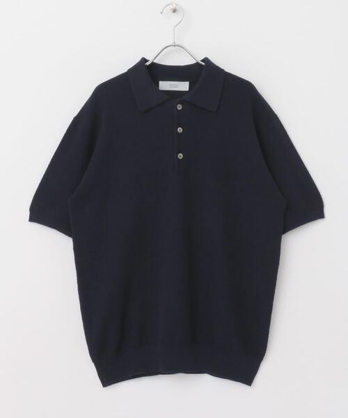 URBAN RESEARCH ROSSO MEN（アーバンリサーチロッソメン）の「『WEB限定』変形カノコ半袖ニットポロ（ポロシャツ・メンズ・ネイビー/ライトグレー/カーキ/ブラック・MEDIUM/LARGE）」の9枚目の写真