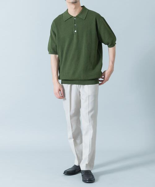 URBAN RESEARCH ROSSO MEN（アーバンリサーチロッソメン）の「『WEB限定』変形カノコ半袖ニットポロ（ポロシャツ・メンズ・ネイビー/ライトグレー/カーキ/ブラック・MEDIUM/LARGE）」の20枚目の写真
