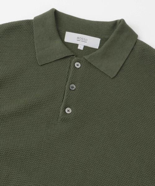 URBAN RESEARCH ROSSO MEN（アーバンリサーチロッソメン）の「『WEB限定』変形カノコ半袖ニットポロ（ポロシャツ・メンズ・ネイビー/ライトグレー/カーキ/ブラック・MEDIUM/LARGE）」の22枚目の写真