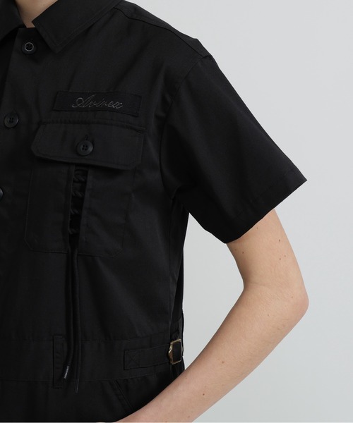 AVIREX（アヴィレックス）の「SHORT-SLEEVE MILITARY MINI SHIRT DRESS（シャツワンピース・レディース・オリーブ/ブラック・S/M）」の10枚目の写真