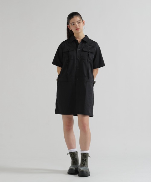 AVIREX（アヴィレックス）の「SHORT-SLEEVE MILITARY MINI SHIRT DRESS（シャツワンピース・レディース・オリーブ/ブラック・S/M）」の14枚目の写真