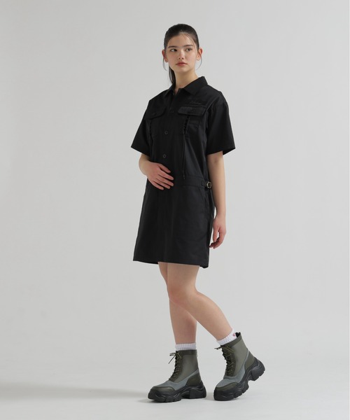 AVIREX（アヴィレックス）の「SHORT-SLEEVE MILITARY MINI SHIRT DRESS（シャツワンピース・レディース・オリーブ/ブラック・S/M）」の15枚目の写真