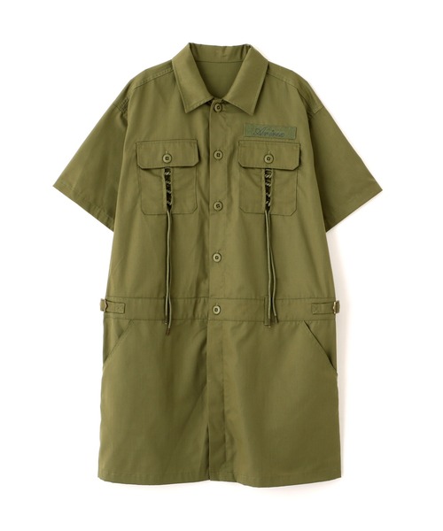AVIREX（アヴィレックス）の「SHORT-SLEEVE MILITARY MINI SHIRT DRESS（シャツワンピース・レディース・オリーブ/ブラック・S/M）」の19枚目の写真