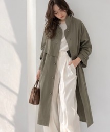 Dolce Fiora（ドルチェフィオラ）の「春アウター／スタンドカラーワッシャーロングコート／透け感（ナイロンジャケット）」