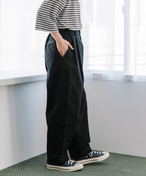 POU DOU DOU(プードゥドゥ)の「ボリュームタックパンツ(その他パンツ・レディース・ブルー系その他/インディゴブルー/ブラック・3)」の14枚目の写真
