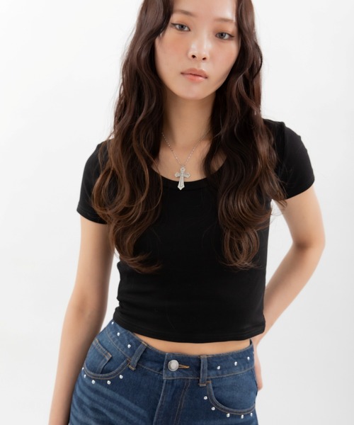 3.3 Field Trip （3.3フィールドトリップ）の「3.3 Field Trip／バックレースデザインT（Tシャツ/カットソー・レディース・ブラック/ワイン/グレー・FREE）」の2枚目の写真