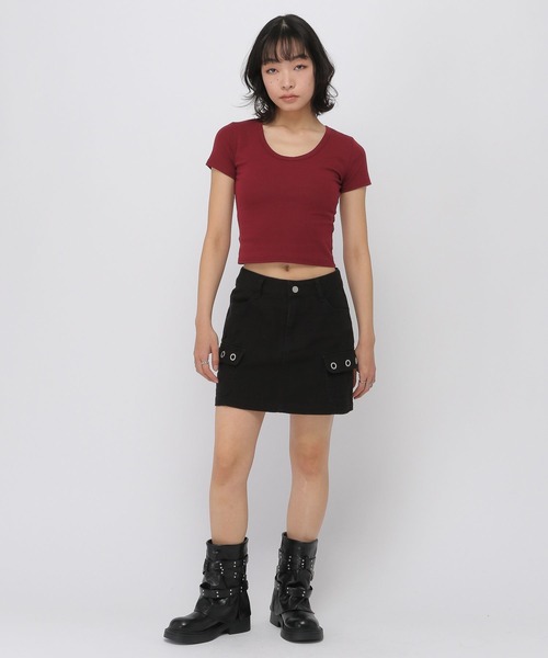 3.3 Field Trip （3.3フィールドトリップ）の「3.3 Field Trip／バックレースデザインT（Tシャツ/カットソー・レディース・ブラック/ワイン/グレー・FREE）」の5枚目の写真