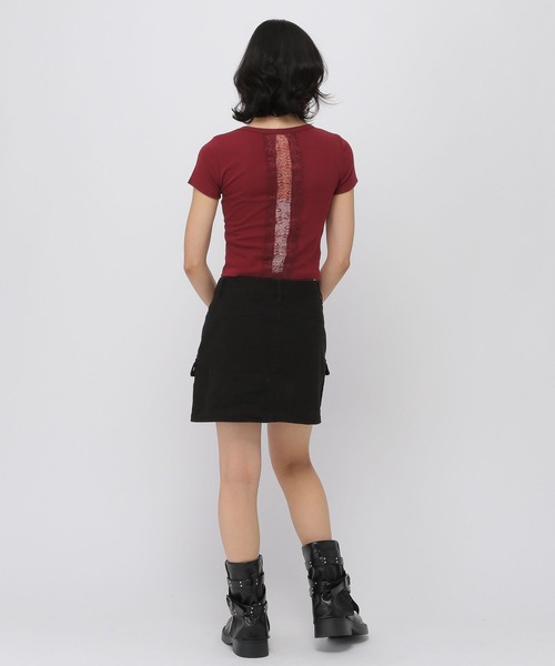 3.3 Field Trip （3.3フィールドトリップ）の「3.3 Field Trip／バックレースデザインT（Tシャツ/カットソー・レディース・ブラック/ワイン/グレー・FREE）」の7枚目の写真