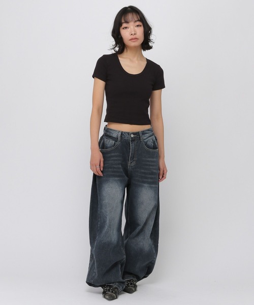 3.3 Field Trip （3.3フィールドトリップ）の「3.3 Field Trip／バックレースデザインT（Tシャツ/カットソー・レディース・ブラック/ワイン/グレー・FREE）」の17枚目の写真