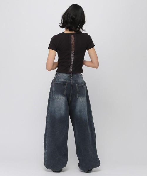 3.3 Field Trip （3.3フィールドトリップ）の「3.3 Field Trip／バックレースデザインT（Tシャツ/カットソー・レディース・ブラック/ワイン/グレー・FREE）」の19枚目の写真