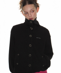 CRANK（クランク）の「ワッフルジャージアイレットジャケット_ブラック（その他アウター）」