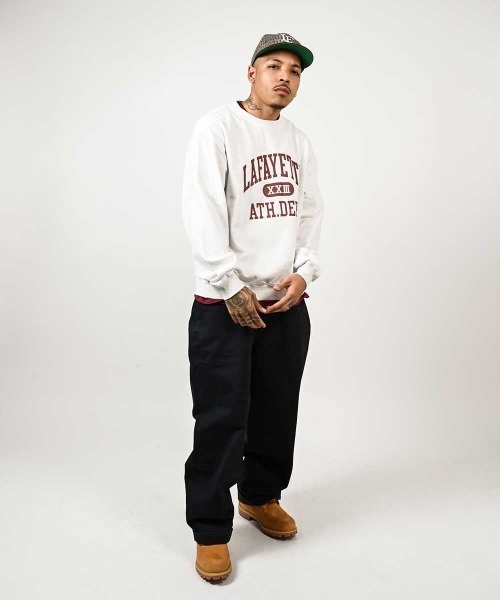 LFYT(エルエフワイティー)の「LFYT ラファイエット - ATHLETICS CREW SWEAT クルーネックスウェット LS260701(スウェット・メンズ・ネイビー/グリーン/ヘザーグレー・MEDIUM/X-LARGE/LARGE/SMALL/XX-LARGE)」の13枚目の写真