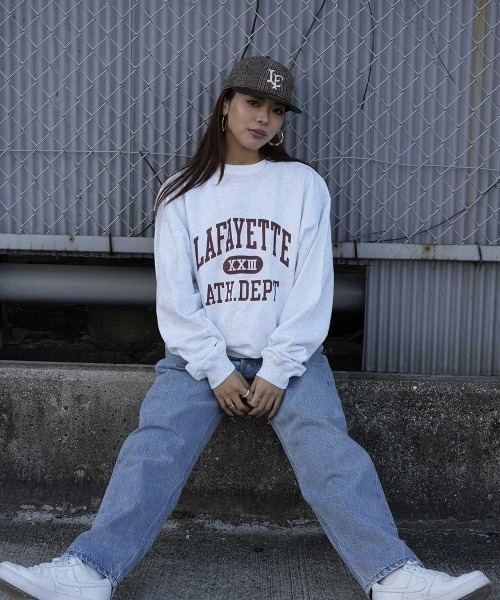 LFYT(エルエフワイティー)の「LFYT ラファイエット - ATHLETICS CREW SWEAT クルーネックスウェット LS260701(スウェット・メンズ・ネイビー/グリーン/ヘザーグレー・MEDIUM/X-LARGE/LARGE/SMALL/XX-LARGE)」の14枚目の写真