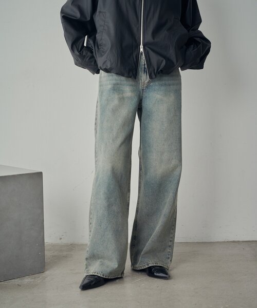 goocy（グーシー）の「【ワードローブ必須！】ワイドストレートデニムパンツ（デニムパンツ・レディース・ブラック/ブルー/ネイビー・PM/MEDIUM/SMALL）」の11枚目の写真