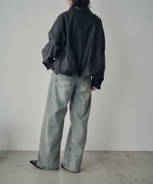 goocy（グーシー）の「【ワードローブ必須！】ワイドストレートデニムパンツ（デニムパンツ・レディース・ブラック/ブルー/ネイビー・PM/MEDIUM/SMALL）」の19枚目の写真