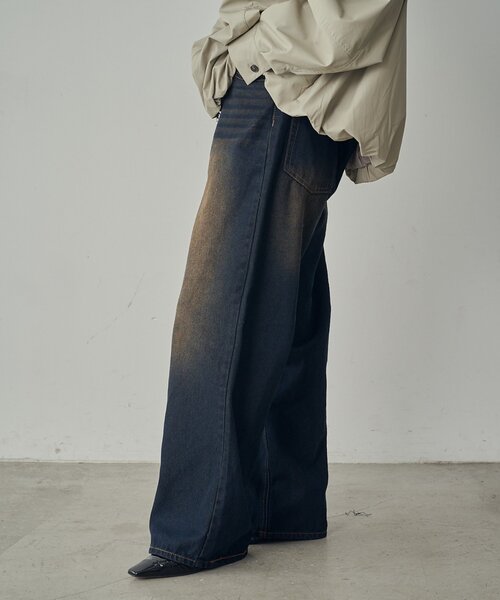 goocy（グーシー）の「【ワードローブ必須！】ワイドストレートデニムパンツ（デニムパンツ・レディース・ブラック/ブルー/ネイビー・PM/MEDIUM/SMALL）」の22枚目の写真
