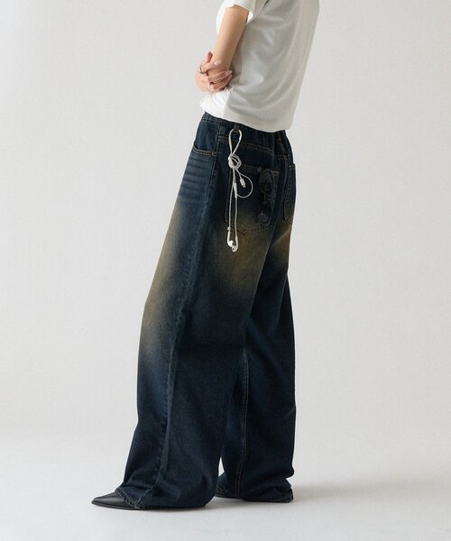 goocy（グーシー）の「【ワードローブ必須！】ワイドストレートデニムパンツ（デニムパンツ・レディース・ブラック/ブルー/ネイビー・PM/MEDIUM/SMALL）」の13枚目の写真