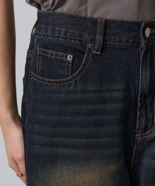 goocy（グーシー）の「【ワードローブ必須！】ワイドストレートデニムパンツ（デニムパンツ・レディース・ブラック/ブルー/ネイビー・PM/MEDIUM/SMALL）」の18枚目の写真