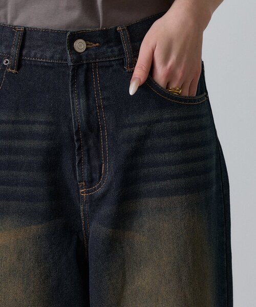 goocy（グーシー）の「【ワードローブ必須！】ワイドストレートデニムパンツ（デニムパンツ・レディース・ブラック/ブルー/ネイビー・PM/MEDIUM/SMALL）」の19枚目の写真