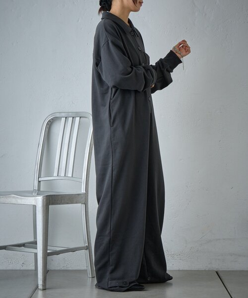 goocy（グーシー）の「裏毛ルーズオールインワン（ワンピース・レディース・ブラック/ブラウン・FREE）」の5枚目の写真