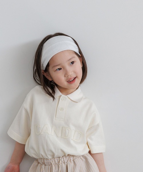 LOWRYS FARM（ローリーズファーム）の「ロゴプリントポロＳＳ　664977（ポロシャツ・キッズ・グリーン/アイボリー・150cm/140cm/130cm/120cm/110cm）」の2枚目の写真