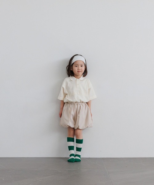 LOWRYS FARM（ローリーズファーム）の「ロゴプリントポロＳＳ　664977（ポロシャツ・キッズ・グリーン/アイボリー・150cm/140cm/130cm/120cm/110cm）」の3枚目の写真