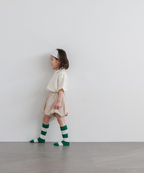 LOWRYS FARM（ローリーズファーム）の「ロゴプリントポロＳＳ　664977（ポロシャツ・キッズ・グリーン/アイボリー・150cm/140cm/130cm/120cm/110cm）」の4枚目の写真