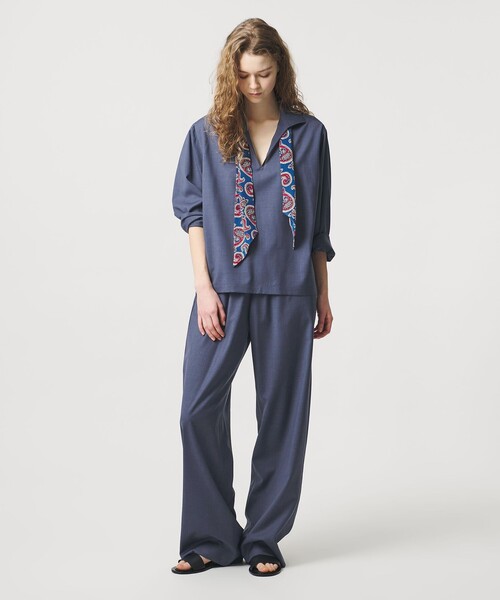 LOEFF（ロエフ）の「＜LOEFF＞トロピカルウール スキッパー シャツ UNISEX（シャツ/ブラウス・レディース・オリーブ/ブラック/コバルトブルー・0/2/1）」の15枚目の写真