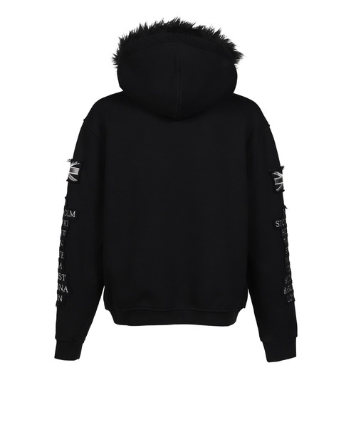 ALICE HOLLYWOOD(アリスハリウッド)の「EUROTRIP PATCHED ZIP HOODIE(パーカー・メンズ・ブラック・X-LARGE/LARGE/MEDIUM/SMALL)」の7枚目の写真