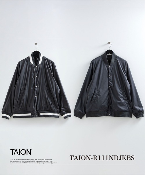 TAION(タイオン)の「【TAION(タイオン)】〈ユニセックス〉ノンダウン ベーシック リバーシブル スタジアムジャケット(スタジャン・メンズ・ライトグレー/ブラック/ダークオリーブ/チャコール/ダークネイビー/ベージュ系5・S/M/L/2XL/XL/XS)」の3枚目の写真
