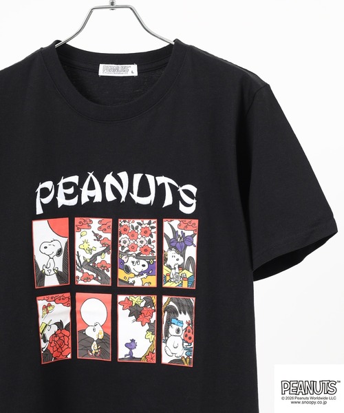 PEANUTS 花札柄 天竺半袖Tシャツ（Tシャツ/カットソー）｜PEANUTS